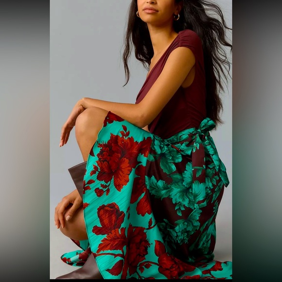 Anthropology, Maeve Ruffled Wrap Maxi Skirt. - Picture 3 of 5